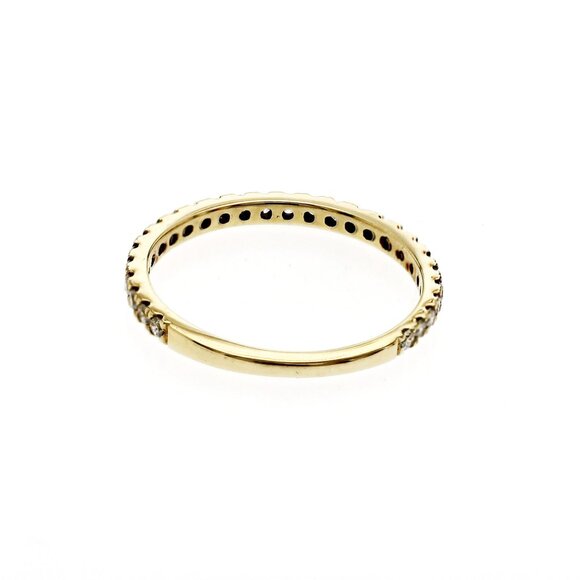 0.26 CT Natural Diamond 14K Yellow Gold Wedding 3/4 Band Ring Size 5 - Picture 6 of 6